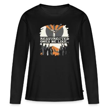 Christ Christianisme Résurrection - T-shirt manches longues Premium bio Femme - noir - Devant - Julia (174cm)