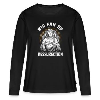 Christ Christianisme Résurrection - T-shirt manches longues Premium bio Femme - noir - Devant - Julia (174cm)