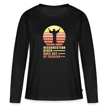 Christ Christianisme - T-shirt manches longues Premium bio Femme - noir - Devant - Julia (174cm)