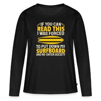Surfer Surfen - Frauen Premium Bio Langarmshirt - Schwarz - Vorne - Julia (174cm)
