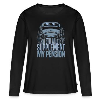 Schweißer Schlosser Die Pension - Frauen Premium Bio Langarmshirt - Schwarz - Vorne - Julia (174cm)