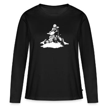 Quad - T-shirt manches longues Premium bio Femme - noir - Devant - Julia (174cm)