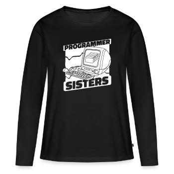 Developer Coder Programmer Computer - T-shirt manches longues Premium bio Femme - noir - Devant - Julia (174cm)