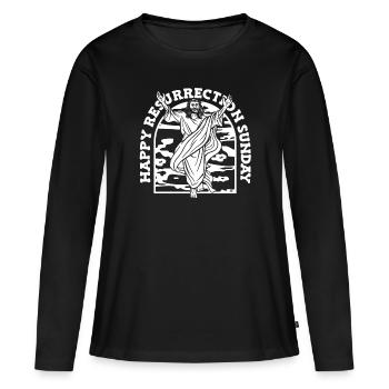 Christ Christianisme Résurrection - T-shirt manches longues Premium bio Femme - noir - Devant - Julia (174cm)