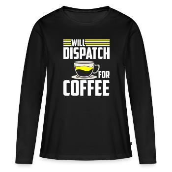 Café du centre de contrôle des appels d’urgence - T-shirt manches longues Premium bio Femme - noir - Devant - Julia (174cm)