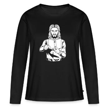 Christ Christentum - Frauen Premium Bio Langarmshirt - Schwarz - Vorne - Julia (174cm)