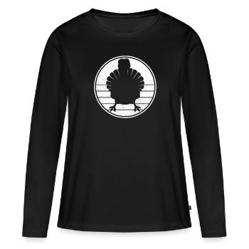 Action de grâce - T-shirt manches longues Premium bio Femme - noir - Devant - Julia (174cm)
