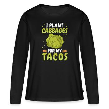 Hobbygärtner Garten Kohl - Frauen Premium Bio Langarmshirt - Schwarz - Vorne - Julia (174cm)