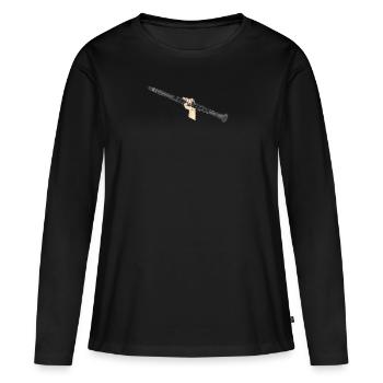 Clarinette fanfare clarinette - T-shirt manches longues Premium bio Femme - noir - Devant - Julia (174cm)