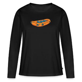 Rafting - T-shirt manches longues Premium bio Femme - noir - Devant - Julia (174cm)