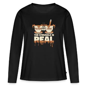 Painter Varnisher Funny The Struggle Is Real - Women's Premium Organic Long Sleeve Shirt - black - Front - Julia (174cm)