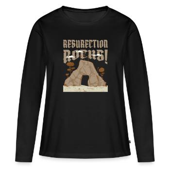 Christ Christentum Grab - Frauen Premium Bio Langarmshirt - Schwarz - Vorne - Julia (174cm)