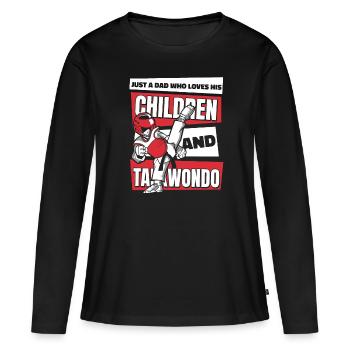 Taekwondo Père Taekwondo - T-shirt manches longues Premium bio Femme - noir - Devant - Julia (174cm)