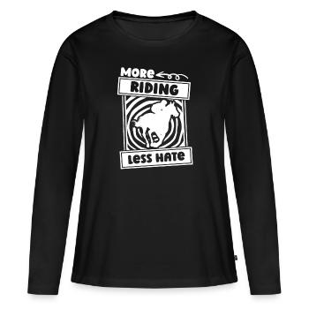 Cheval Pilote équestre Endurance Équitation - T-shirt manches longues Premium bio Femme - noir - Devant - Julia (174cm)