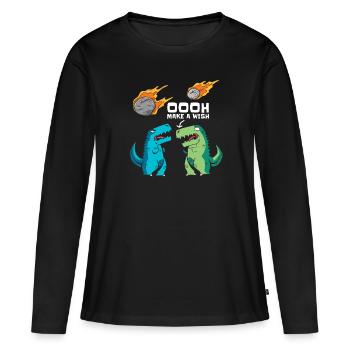 Redirection vers Space Space Dinosaur Astroid - T-shirt manches longues Premium bio Femme - noir - Devant - Julia (174cm)