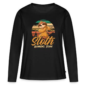 Paresseux mignon paresseux courant - T-shirt manches longues Premium bio Femme - noir - Devant - Julia (174cm)