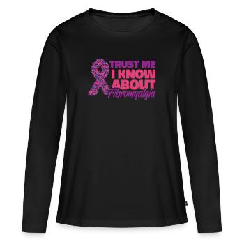 Fibromyalgia rheumatism trust - Women's Premium Organic Long Sleeve Shirt - black - Front - Julia (174cm)