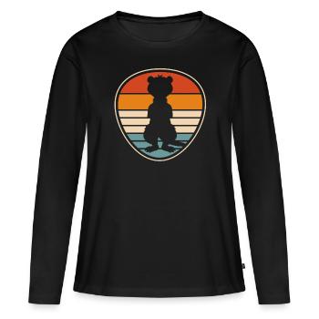 Putois furet - T-shirt manches longues Premium bio Femme - noir - Devant - Julia (174cm)