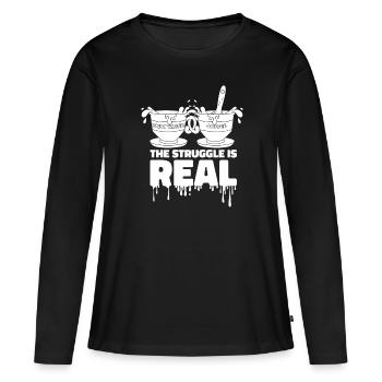 Painter Varnisher The Struggle Is Real - Women's Premium Organic Long Sleeve Shirt - black - Front - Julia (174cm)