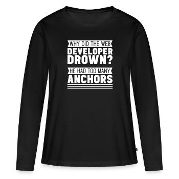 Web Developer Web Developer Funny - Women's Premium Organic Long Sleeve Shirt - black - Front - Julia (174cm)