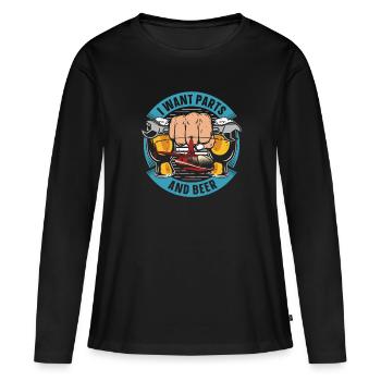 Hélicoptère Hélicoptère Bière - T-shirt manches longues Premium bio Femme - noir - Devant - Julia (174cm)