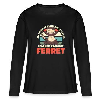 Humour putois furet - T-shirt manches longues Premium bio Femme - noir - Devant - Julia (174cm)