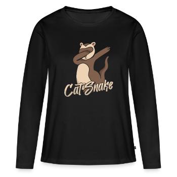 Putois furet - T-shirt manches longues Premium bio Femme - noir - Devant - Julia (174cm)