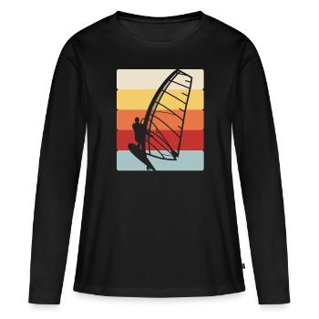 Wing Surf Wing Foil Cool Wing Surfing - T-shirt manches longues Premium bio Femme - noir - Devant - Julia (174cm)