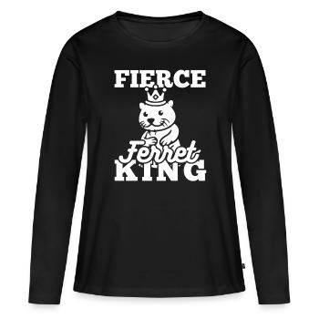 Putois furet - T-shirt manches longues Premium bio Femme - noir - Devant - Julia (174cm)