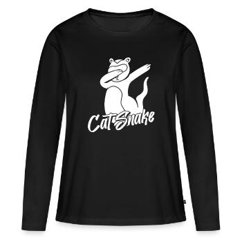 Putois furet - T-shirt manches longues Premium bio Femme - noir - Devant - Julia (174cm)
