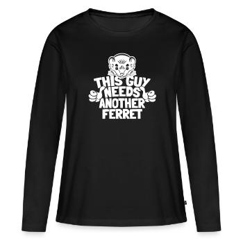 Putois furet - T-shirt manches longues Premium bio Femme - noir - Devant - Julia (174cm)
