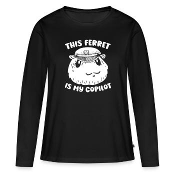 Putois furet - T-shirt manches longues Premium bio Femme - noir - Devant - Julia (174cm)