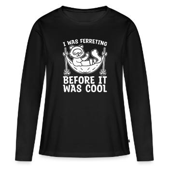 Putois furet - T-shirt manches longues Premium bio Femme - noir - Devant - Julia (174cm)
