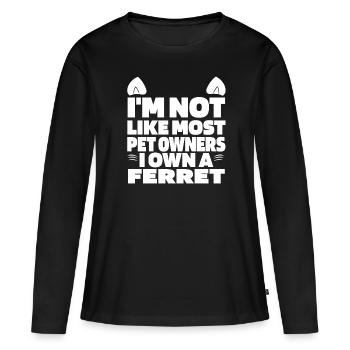 Putois furet - T-shirt manches longues Premium bio Femme - noir - Devant - Julia (174cm)