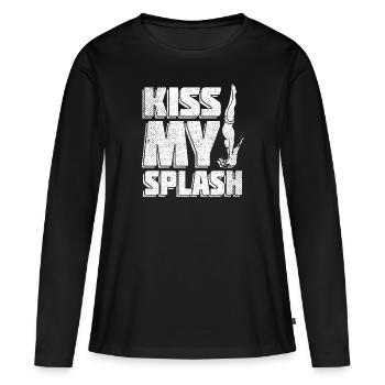 Plongée Plongée Plongée Pulvérisation - T-shirt manches longues Premium bio Femme - noir - Devant - Julia (174cm)