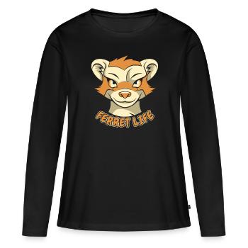 Putois furet - T-shirt manches longues Premium bio Femme - noir - Devant - Julia (174cm)