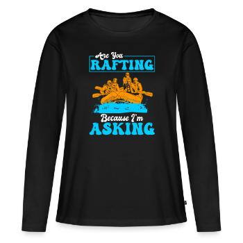 Rafting Rafting en eau vive - T-shirt manches longues Premium bio Femme - noir - Devant - Julia (174cm)