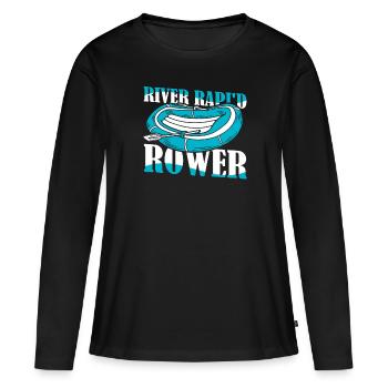 Rafting Rafting en eau vive - T-shirt manches longues Premium bio Femme - noir - Devant - Julia (174cm)