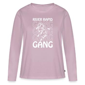 Rafting en eau vive - T-shirt manches longues Premium bio Femme - rose poudré - Devant - Julia (174cm)