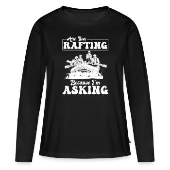 Rafting en eau vive - T-shirt manches longues Premium bio Femme - noir - Devant - Julia (174cm)