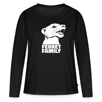 Famille de putois furet - T-shirt manches longues Premium bio Femme - noir - Devant - Julia (174cm)