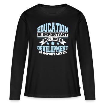 Web Entwickler Webdeveloper Lustig - Frauen Premium Bio Langarmshirt - Schwarz - Vorne - Julia (174cm)