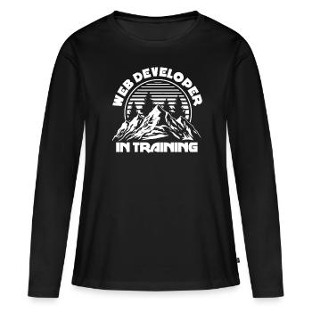 Web Developer Web Developer Training - Women's Premium Organic Long Sleeve Shirt - black - Front - Julia (174cm)