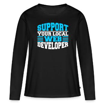 Web Developer Web Developer Support - Women's Premium Organic Long Sleeve Shirt - black - Front - Julia (174cm)