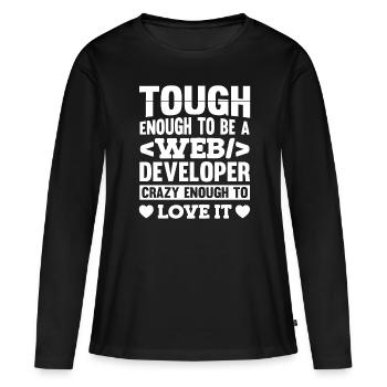 Web Developer Web Developer - Women's Premium Organic Long Sleeve Shirt - black - Front - Julia (174cm)