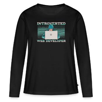 Web Developer Web Developer Introverts - Women's Premium Organic Long Sleeve Shirt - black - Front - Julia (174cm)