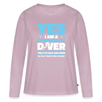 Diving Diver Commercial Diving - Women's Premium Organic Long Sleeve Shirt - dusky pink - Front - Julia (174cm)