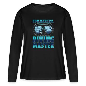 Tauchen Taucher Kommerzielles Tauchen - Frauen Premium Bio Langarmshirt - Schwarz - Vorne - Julia (174cm)