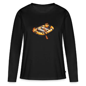 Rafting - T-shirt manches longues Premium bio Femme - noir - Devant - Julia (174cm)