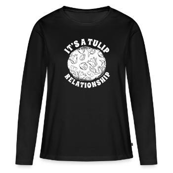 Tulipes Tulipes - T-shirt manches longues Premium bio Femme - noir - Devant - Julia (174cm)